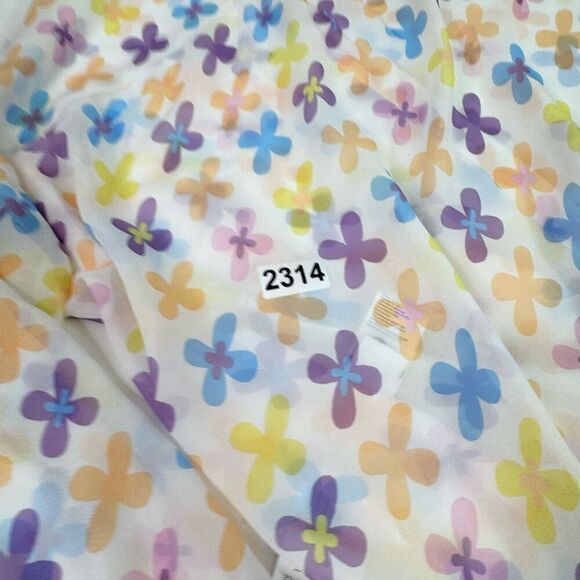 Lili Sidonio Shirt Blouse Women Retro Small Bright Floral Sheer New Button Down - Picture 11 of 11